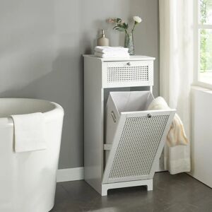 en.casa Karlsøy Armario para ropa sucia con cesta extraíble - Blanco en.casa Karlsøy Armario para ropa sucia con cesta extraíble - Blanco