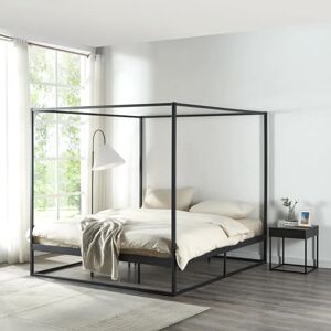 en.casa Kristianstad Lit à Baldaquin en Métal Noir - Mobilier Chambre - Publicité en.casa Kristianstad Lit à Baldaquin en Métal Noir - Mobilier Chambre - Publicité