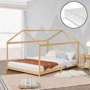en.casa Cama infantil Vindafjord - Bambú natural - 140x200cm en.casa Cama infantil Vindafjord - Bambú natural - 140x200cm