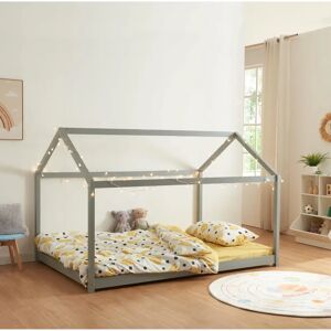 en.casa Cerro Cama infantil - Forma de casa, 120x200cm - Gris en.casa Cerro Cama infantil - Forma de casa, 120x200cm - Gris