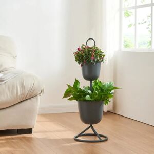 en.casa Soporte para plantas con 2 maceteros - Negro en.casa Soporte para plantas con 2 maceteros - Negro