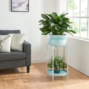 en.casa Soporte para Plantas - Altena Estantería de Metal de 2 niveles - Azul claro en.casa Soporte para Plantas - Altena Estantería de Metal de 2 niveles - Azul claro