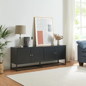 en.casa Janakkala Mueble de TV de Acero - Moderno, Negro, 153x35x55cm en.casa Janakkala Mueble de TV de Acero - Moderno, Negro, 153x35x55cm