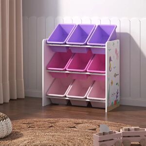 en.casa Étagère pour enfants Muxía - 3 niveaux, motif marin, blanc/rose - Publicité en.casa Étagère pour enfants Muxía - 3 niveaux, motif marin, blanc/rose - Publicité