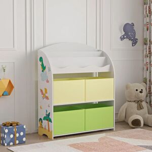 en.casa Estantería de Juguetes de Dinosaurio - Organizador de Almacenamiento Infantil - 98x83x30 cm - Dinosaurio en.casa Estantería de Juguetes de Dinosaurio - Organizador de Almacenamiento Infantil - 98x83x30 cm - Dinosaurio