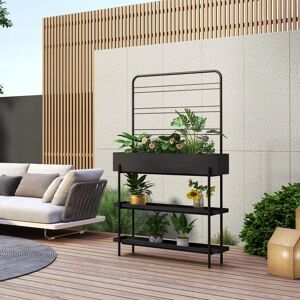 Casa.pro - Soporte para plantas Aalsmeer metal 154x96x24 cm Negro Casa.pro - Soporte para plantas Aalsmeer metal 154x96x24 cm Negro