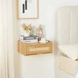 Estantería de pared con cajón EN.CASA - Efecto roble - Ahorra espacio Estantería de pared con cajón EN.CASA - Efecto roble - Ahorra espacio