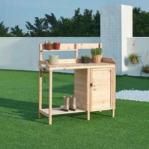 Mesa de Jardinería Alessano Casa.pro - Madera de abeto - Natural - Jardinería Mesa de Jardinería Alessano Casa.pro - Madera de abeto - Natural - Jardinería