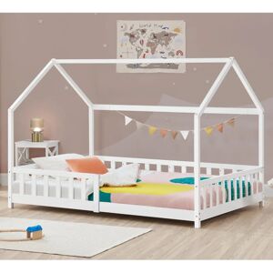 en.casa Cama infantil Hesel - Casa de Pino con Barandilla en.casa Cama infantil Hesel - Casa de Pino con Barandilla