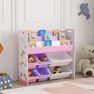 en.casa Rødøy Estantería Infantil - Motivo de Unicornio - Almacenaje para Niños en.casa Rødøy Estantería Infantil - Motivo de Unicornio - Almacenaje para Niños