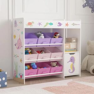 en.casa Estantería infantil Søndreland - Motivo oceánico - 80x90x30 cm en.casa Estantería infantil Søndreland - Motivo oceánico - 80x90x30 cm