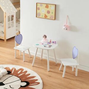 en.casa Siljan Conjunto de Mesa y Sillas para Niños - Respaldo en Forma de Corazón en.casa Siljan Conjunto de Mesa y Sillas para Niños - Respaldo en Forma de Corazón