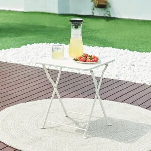 en.casa Mesa Plegable Vegårshei 45x40x40 cm Acero Blanco en.casa Mesa Plegable Vegårshei 45x40x40 cm Acero Blanco