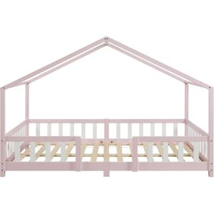 Lit pour enfants Treviolo - Rose avec design de maison - Sûr & Facile à assembler - Publicité Lit pour enfants Treviolo - Rose avec design de maison - Sûr & Facile à assembler - Publicité