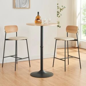 EN.CASA Vantaa 100x60cm - Mesa de bar redonda negra de acero EN.CASA Vantaa 100x60cm - Mesa de bar redonda negra de acero