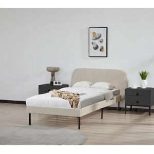 en.casa Cama tapizada beige Porvoo - 90x200cm en.casa Cama tapizada beige Porvoo - 90x200cm