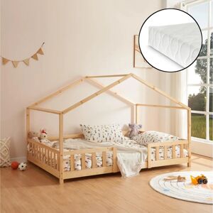 en.casaneu.haus Lit enfant en forme de maison - 140x200cm, Pin naturel - Publicité en.casaneu.haus Lit enfant en forme de maison - 140x200cm, Pin naturel - Publicité