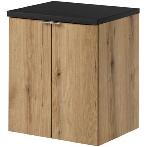 en.casa Mueble de baño suspendido con 2 puertas - Roble/Negro en.casa Mueble de baño suspendido con 2 puertas - Roble/Negro
