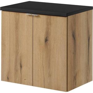 en.casa - Mueble bajo lavabo con 2 puertas 60x60x40 cm - Roble/Negro en.casa - Mueble bajo lavabo con 2 puertas 60x60x40 cm - Roble/Negro