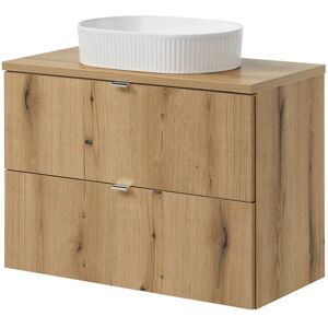 en.casa Newport Mueble de baño - Modelo con lavabo de cerámica, 2 cajones, 80x71x40cm en.casa Newport Mueble de baño - Modelo con lavabo de cerámica, 2 cajones, 80x71x40cm