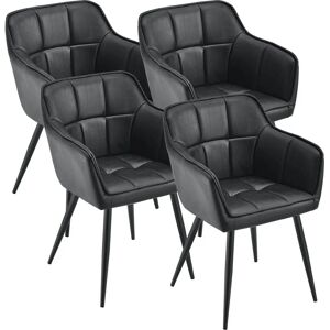 en.casa - Conjunto de 4 sillas de comedor Birmingham - Negro en.casa - Conjunto de 4 sillas de comedor Birmingham - Negro