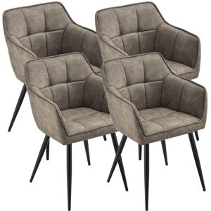 en.casa - Juego de 4 sillas de comedor Birmingham Taupe en.casa - Juego de 4 sillas de comedor Birmingham Taupe