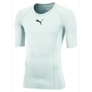 Camisa de futebol de compressão PUMA Branca de manga curta - Camiseta esportiva Camisa de futebol de compressão PUMA Branca de manga curta - Camiseta esportiva