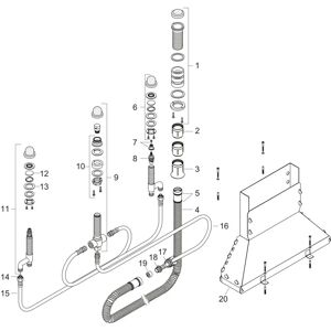 Corp de bază Hansgrohe Axor cu 4 găuri pentru cadă Corp de bază Hansgrohe Axor cu 4 găuri pentru cadă