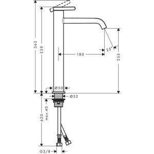Hansgrohe Axor One Kraan - 180mm Uitloop - Keramisch mengsysteem - Chroom Hansgrohe Axor One Kraan - 180mm Uitloop - Keramisch mengsysteem - Chroom