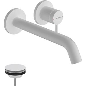 Hansgrohe Tecturis S Wall-Mount Faucet - EcoSmart, White Hansgrohe Tecturis S Wall-Mount Faucet - EcoSmart, White