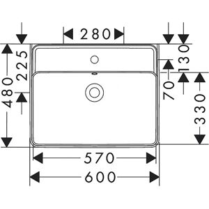 Hansgrohe Xanuia Q Vaske - Vægmonteret, med overløb, 600x480mm Hansgrohe Xanuia Q Vaske - Vægmonteret, med overløb, 600x480mm