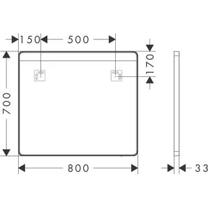 Hansgrohe Xarita Lite Q Spiegel - LED, Weiß, 800x30mm - Badezimmer Spiegel Hansgrohe Xarita Lite Q Spiegel - LED, Weiß, 800x30mm - Badezimmer Spiegel
