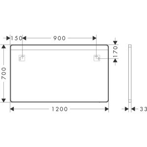 Hansgrohe Xarita Lite Q Spiegel - Horizontal LED, 1200x700mm, Schwarz Hansgrohe Xarita Lite Q Spiegel - Horizontal LED, 1200x700mm, Schwarz
