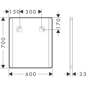 Hansgrohe Xarita Lite Q LED-Spiegel - 600x30x700mm - Mattschwarz Hansgrohe Xarita Lite Q LED-Spiegel - 600x30x700mm - Mattschwarz