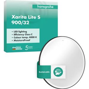 Hansgrohe Xarita Lite S LED-Spiegel - Rund, 900x30mm, Schwarz Hansgrohe Xarita Lite S LED-Spiegel - Rund, 900x30mm, Schwarz