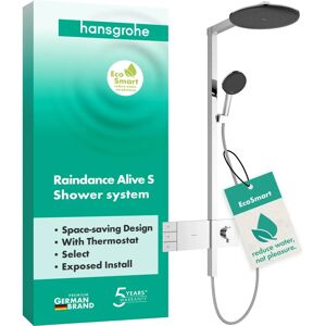 Hansgrohe Raindance Alive S Douche Systeem - Chroom, 300mm, Thermostaat Hansgrohe Raindance Alive S Douche Systeem - Chroom, 300mm, Thermostaat