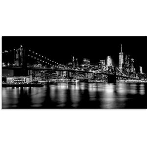 ARTLAND Manhattan Skyline & Brroklyn Bridge I Glasbild - Stadtportrait Dekor ARTLAND Manhattan Skyline & Brroklyn Bridge I Glasbild - Stadtportrait Dekor