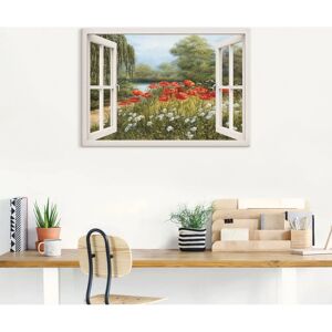 ARTLAND Wandbild Mohnwiese Grün - Leinwand & Poster ARTLAND Wandbild Mohnwiese Grün - Leinwand & Poster