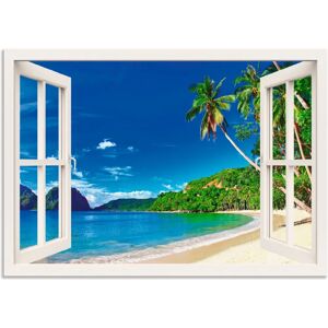 ARTLAND Tropisches Paradies Wandbild - Fensterblick 70x50cm ARTLAND Tropisches Paradies Wandbild - Fensterblick 70x50cm