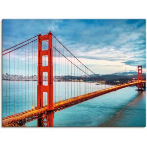ARTLAND Golden Gate Bridge Wandbild - Blau, 60x45cm, Leinwand & Alu ARTLAND Golden Gate Bridge Wandbild - Blau, 60x45cm, Leinwand & Alu