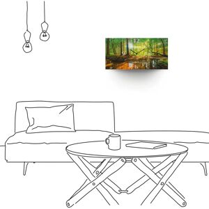 ARTLAND - Wald mit Bach - Grün - 50x25 cm - Wall clock ARTLAND - Wald mit Bach - Grün - 50x25 cm - Wall clock