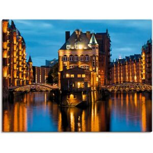 ARTLAND Alte Speicherstadt Hamburg Leinwand Blau - Wandbild ARTLAND Alte Speicherstadt Hamburg Leinwand Blau - Wandbild