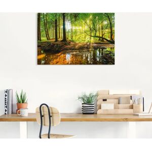 ARTLAND Wald mit Bach - Grünes Wandbild ARTLAND Wald mit Bach - Grünes Wandbild