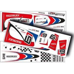 Feuille de décalcomanie personnalisée bleu rouge pour AcroMaster PRO - Accessoire avion RC - Publicité Feuille de décalcomanie personnalisée bleu rouge pour AcroMaster PRO - Accessoire avion RC - Publicité