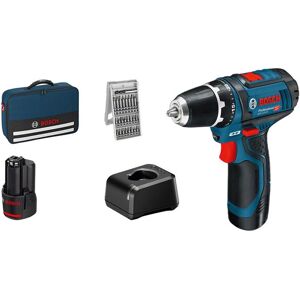 Bosch GSR 12V-15 Professional - 2x2,0Ah + Laddare + Väska + Bits Bosch GSR 12V-15 Professional - 2x2,0Ah + Laddare + Väska + Bits