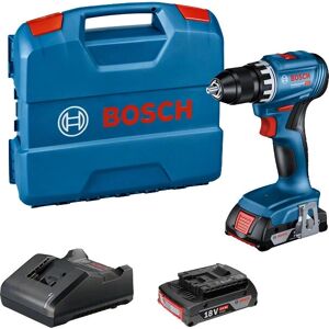 Bosch GSR 18V-45 - Trapano avvitatore - senza fili - 2 velocità - mandrino senza chiave da 13mm - 45 Nm - 2 batterie, caricabatterie incluso Bosch GSR 18V-45 - Trapano avvitatore - senza fili - 2 velocità - mandrino senza chiave da 13mm - 45 Nm - 2 batterie, caricabatterie incluso