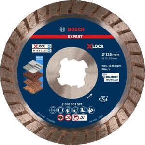 Bosch - Accessories 1x Diamond MultiMaterial X-Lock Turbo - Diamond Cutting Disc for Concrete, Bricks, Stone Bosch - Accessories 1x Diamond MultiMaterial X-Lock Turbo - Diamond Cutting Disc for Concrete, Bricks, Stone
