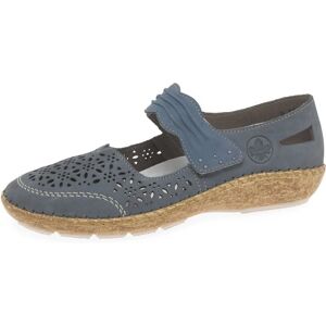 Rieker 44896-15 Blaue Nubuk Schuhe - Schuhe Rieker 44896-15 Blaue Nubuk Schuhe - Schuhe