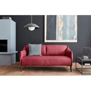 W.SCHILLIG Sally Ledersofa - 2,5-Sitzer, Rubinrot, Bronze Füße W.SCHILLIG Sally Ledersofa - 2,5-Sitzer, Rubinrot, Bronze Füße
