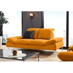 W.SCHILLIG Enjoy&More Gelbes Sofa - 2-Sitzer, Verstellbarer Kopfteil, Leder W.SCHILLIG Enjoy&More Gelbes Sofa - 2-Sitzer, Verstellbarer Kopfteil, Leder